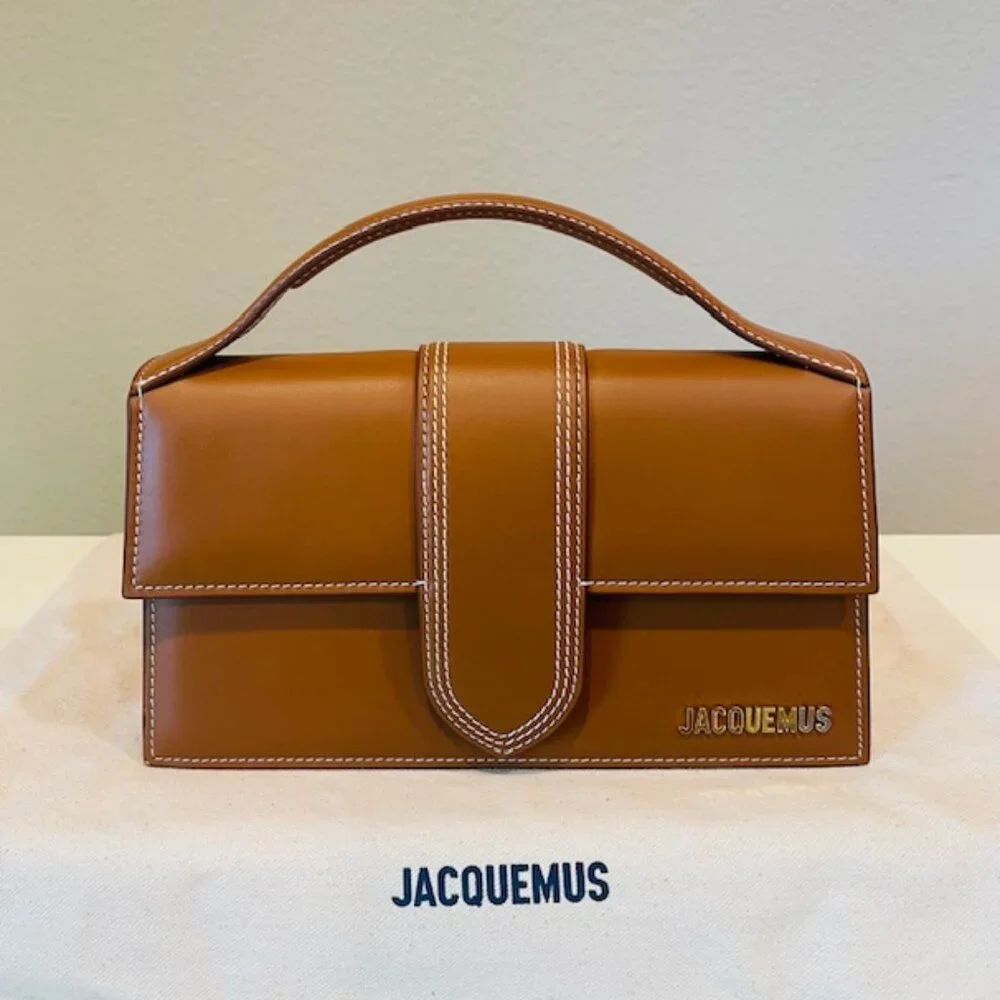 NEW - Jacquemus Le Grand Bambino Light Brown Leather Crossbody Bag โจ - Picture 1 of 6